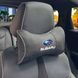 Купить Подушка на подголовник с логотипом Subaru Экокожа 3D Цветной лого Черная-Серый кант 1 шт 91615 Подушки на подголовник - под шею