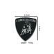 Купить Эмблема Lamborghini 59х52 мм Черная Серебро металл (на скотче) 90480 Эмблемы на иномарки - 2 фото из 2