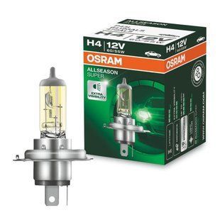 Купити Автолампа галогенна Osram AllSeason Super 12V H4 60/55W 1 шт (64193ALS) 38357 Галогенові лампи Osram
