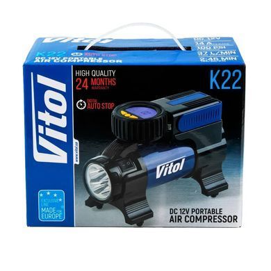Купити Автомобільний компресор Vitol 150psi 14Amp 37л R13-R16 прикурювач (K-40) 91307 Електричні автомобільні компресори