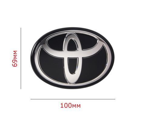 Купити Емблема під склом Toyota Чорна 100х69 мм на скотчі (Завод) 88916 Емблеми на іномарки