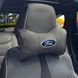Купити Подушка на підголівник з логотипом Ford Екошкіра 3D Кольоровий лого Чорна-Коричневий кант 1 шт 91733 Подушки на підголовник - під шию