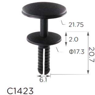 Купити Кліпса кріплення Натискна Розпірна Mercedes Volkswagen Audi (6MM) Чорна C1423 73171 Фіксатор натискного типу