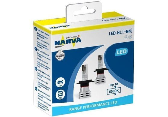 Купити LED лампи автомобільні Narva H4 радіатор кулер 8000Lm 24W / 6500K / IP67 / 8-48V 2 шт (180323000) 26229 LED Лампи Narva