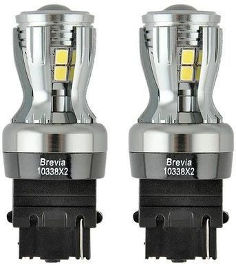 Купить LED автолампа Brevia PowerPro 12/24V P27W 350Lm 14x2835SMD 6000K CANbus W2,5x16d 2 шт (10338X2) 57563 Светодиоды - Brevia
