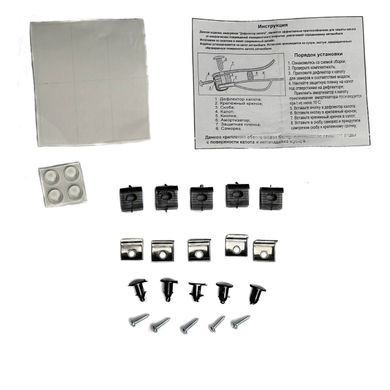 Купить Дефлектор капота мухобойка Renault Trafic 2001-2014 (Короткая 170 мм) Широкая Voron Glass (MR10301E) 41099 Дефлекторы капота Renault