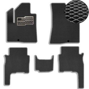 Купити Килимки в салон EVA для Hyundai Santa Fe 2006-2010 (Доресталінг) з підп'ятником Чорно-Сірий кант 5 шт 65831 Килимки для Hyundai
