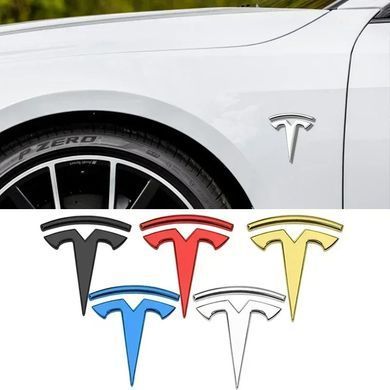 Купити Емблема Tesla 3/Y Чорна 60х55 мм метал: алюмінієвий сплав на скотчі (Завод) 89585 Емблеми на іномарки