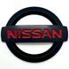 Купить Эмблема решетки задняя для Nissan матовая Черная 88х75 мм Пластикна скотче (Завод) 88378 Эмблемы на иномарки