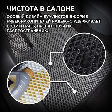 Купити Килимки в салон EVA для Hyundai Santa Fe 2006-2010 (Доресталінг) з підп'ятником Чорно-Коричневий кант 5 шт 65832 Килимки для Hyundai