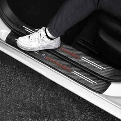 Купити Захисна плівка накладка на пороги для Citroen Чорний Карбон 4 шт 42656 Захисна плівка для порогів та ручок
