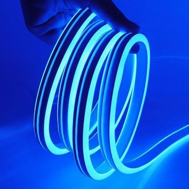 Купить LED Лента гибкая cиликон 12v 25 см Синий Неон (боковое свечение 12 мм 6 мм) 57762 Светодиодные ленты