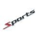 Купити Емблема напис SPORTS 138х22 мм Чорна+Червоний на скотчі метал (Завод) 89337 Емблема напис на іномарки - 1 фото из 4
