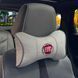 Купить Подушка на подголовник с логотипом Fiat Экокожа 3D Цветной лого Серые-Серый кант 1 шт 91739 Подушки на подголовник - под шею