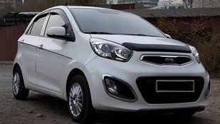 Купить Дефлектор капота мухобойка для Kia Picanto 2011- Темная 7267 Дефлекторы капота Kia
