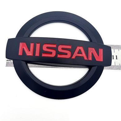 Купить Эмблема решетки задняя для Nissan матовая Черная 105х90 мм Пластикна скотче (Завод) 88380 Эмблемы на иномарки