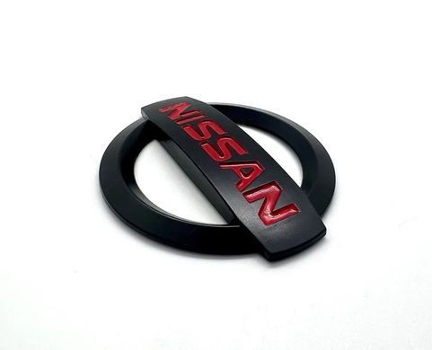Купить Эмблема решетки задняя для Nissan матовая Черная 105х90 мм Пластикна скотче (Завод) 88380 Эмблемы на иномарки