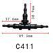Соединитель для трубок тройник d9.5 6.3 3.2мм OEM 22261 (C411)