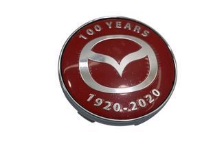 Купить Колпак колеса Mazda красный (юбилейный) черный 60 мм пластик металл 1 шт (колпачок, заглушка диска) CH 94667 Колпачки на титаны