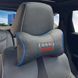 Купить Подушка на подголовник с логотипом Audi Экокожа 3D Цветной лого Черная-Синий кант 1 шт 91551 Подушки на подголовник - под шею