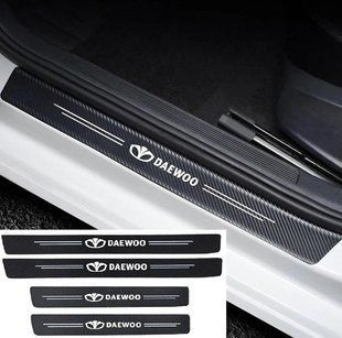 Купити Захисна плівка накладка на пороги для Daewoo Чорний Карбон 4 шт 42658 Захисна плівка для порогів та ручок