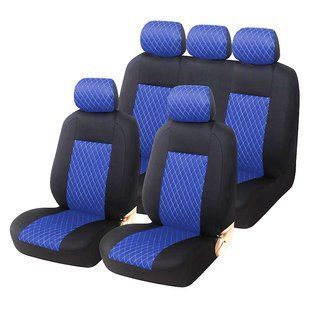 Купити Автомобільні чохли B LUXE MAX Велюр під Алькантару (5 Підголівників) Синій Ромб 90855 Чохли універсальні