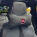Купить Подушка на подголовник с логотипом Fiat Экокожа 3D Цветной лого Черная-Коричневый кант 1 шт 91741 Подушки на подголовник - под шею