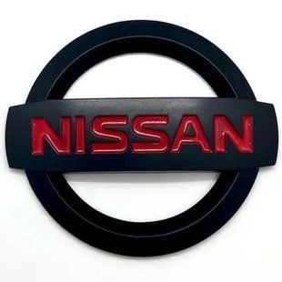 Купить Эмблема решетки задняя для Nissan матовая Черная 128х108 мм Пластикна скотче (Завод) 88382 Эмблемы на иномарки