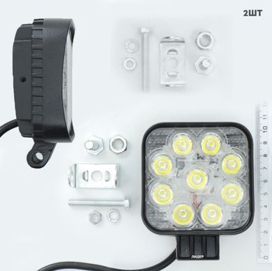 Купить Дополнительная LED фара 27W (3W*9) 10-30V 82x80x30 mm Дальний (87 27W) 2 шт (3432) 8711 Дополнительные LЕD фары