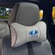 Купити Подушка на підголівник з логотипом Lada Екошкіра 3D Кольоровий лого Сірі-Сірий кант 1 шт 91683 Подушки на підголовник - під шию - 1 фото из 4