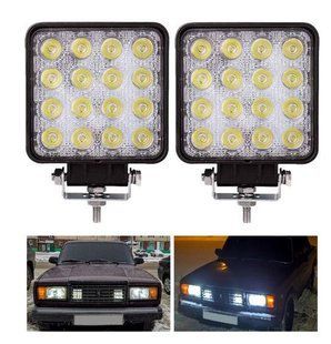 Купить Дополнительная LED фара 48W (3W*16) 10-30V 110x110x72mm Ближний (29-48W) 1 шт (2964) 8712 Дополнительные LЕD фары