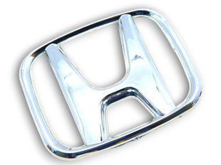 Купити Емблема решітки задня для Honda Хром 92х75 мм Пластик (на скотчі та 2 вусики по центру) тонка (Завод) 88499 Емблеми на іномарки