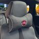 Купить Подушка на подголовник с логотипом Fiat Экокожа 3D Цветной лого Черная-Серый кант 1 шт 91743 Подушки на подголовник - под шею
