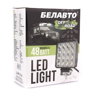 Купить Дополнительная LED фара БЕЛАВТО 48W 108x108x58 mm (3W*16) 10-30V Дальний свет 1 шт (1803S) 8713 Дополнительные LЕD фары