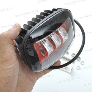 Купить Светодиодная дополнительная LED фара Квадратная 120х100х60 mm / Ближний свет с ДХО / 45W / 15Wх3 / 10-30V / 1 8552 Дополнительные LЕD фары