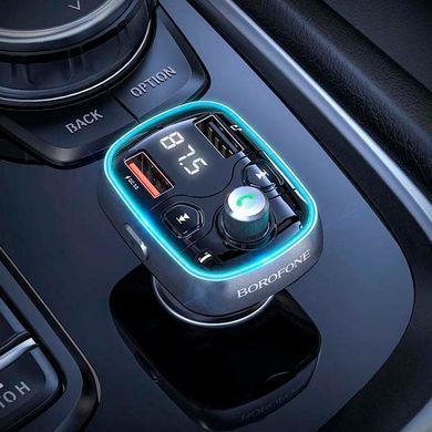 Купити Автомобільний FM модулятор (трансмітер) Borofone Sunlight QC3.0 Дисплей Підсвічування (BC32) 66267 FM Трансмітери (Модулятори)