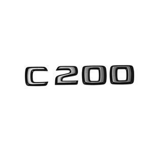 Купити Емблема напис C200 для Mercedes-Benz C-Class чорна глянцева 135х23 мм пластик (на скотчі) 94699 Емблема напис на іномарки