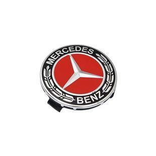 Купити Ковпак колеса Mercedes Червоний з чорним d=75мм пластик 1 шт (ковпачок, заглушка диску) 90332 Ковпачки на титани