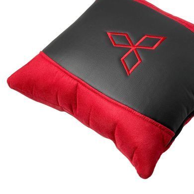 Купить Подушка в авто с логотипом Mitsubishi Антара-Экокожа Черно-Красная 1 шт 60180 Подушки на подголовник - под шею