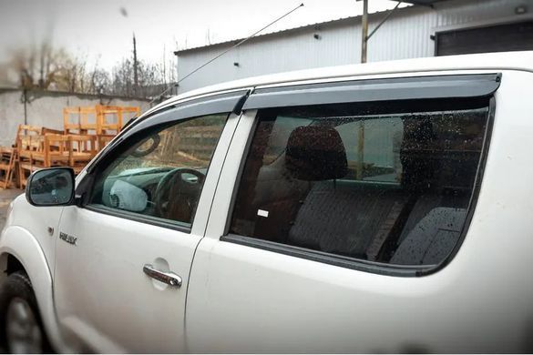 Купити Дефлектори вікон вітровики Toyota Hilux 2006-2015 4D скотч SunPlex (SP-S-70) 102774 Дефлектори вікон Toyota