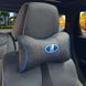 Купити Подушка на підголівник з логотипом Lada Екошкіра 3D Кольоровий лого Чорна-Синій кант 1 шт 91686 Подушки на підголовник - під шию