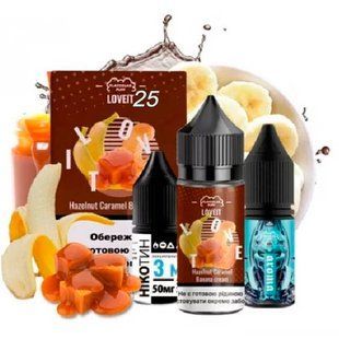 Купить Жидкость Самозамес Flavorlab Love IT 30ml 25мг Hazelnut Caramel Banana Cream Орехово Карамельная Паста Банан 79832 Жидкости FL