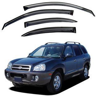 Купить Дефлекторы окон ветровики для Hyundai Santa Fe 2001-2006 на скотче (Acrylic) 94987 Дефлекторы капота Hyundai