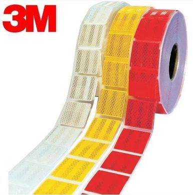 Купити Стрічка світловідбивна Сигментована Біла 1м x 50 мм (Соті-Смуга) 62821 Стрічки Сигнальна Світловідбивні