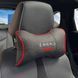 Купить Подушка на подголовник с логотипом Audi Экокожа 3D Цветной лого Черная-Красный кант 1 шт 4948 Подушки на подголовник - под шею