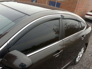 Купити Дефлектори вікон вітровики для Mazda 6 2007-2012 HB З Молдингом Хром 36159 Дефлектори вікон Mazda
