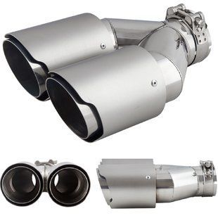 Купити Насадка на подвійний глушник Vitol 241 x 2-89 x 64 мм Матовий Хром (НГ-1209B) 91387 Насадки на глушник