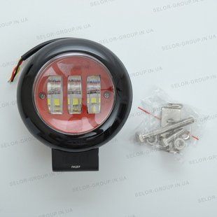 Купить Светодиодная дополнительная LED фара круглая 115х60 mm / Линзованная / с ДХО / 45W / 15Wх3 / 10-30V / 1 шт 8557 Дополнительные LЕD фары