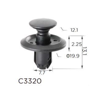 Купить Клипса распорная с фиксацией Nissan 0155303753 Mitsubishi MU488006 (C3320) 74024 Фиксатор распорный с фиксацией