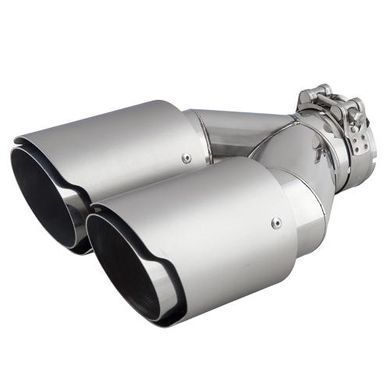 Купити Насадка на подвійний глушник Vitol 241 x 2-89 x 64 мм Матовий Хром (НГ-1209B) 91387 Насадки на глушник